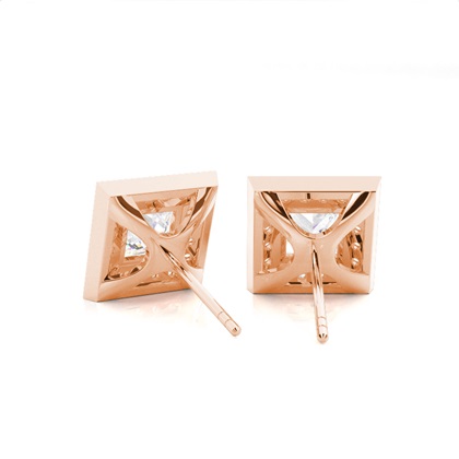 White Gold Princess Diamond Halo Earring