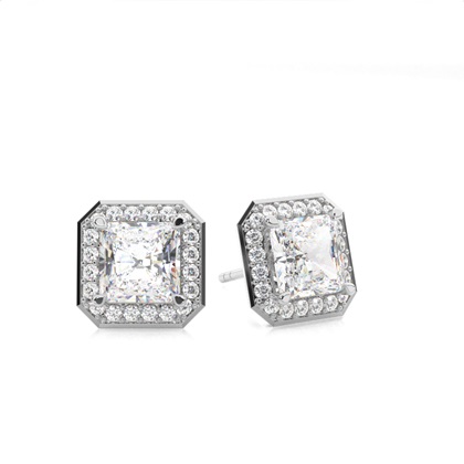 Asscher Cut Diamond Earring