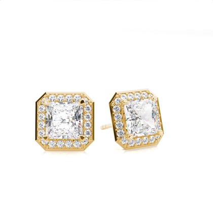 Yellow Gold Diamond Earrings