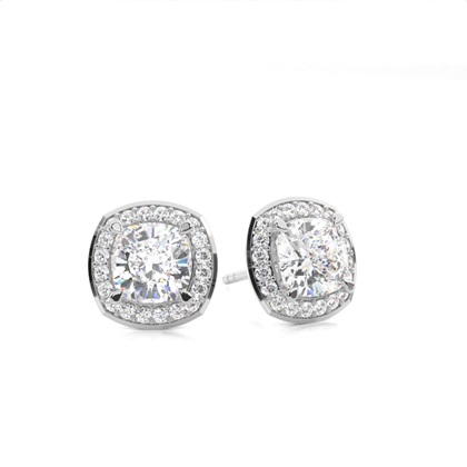 Cushion Cut Diamond Earrings