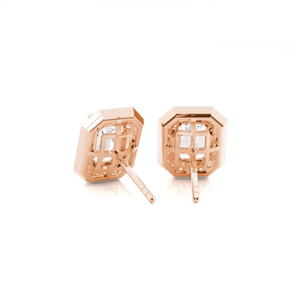 White Gold Round Diamond Halo Earrings