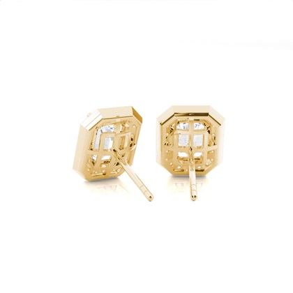 White Gold Round Diamond Halo Earrings
