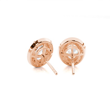 White Gold Round Diamond Halo Earrings
