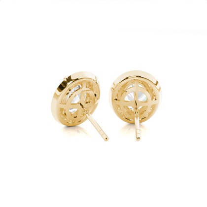 White Gold Round Diamond Halo Earrings