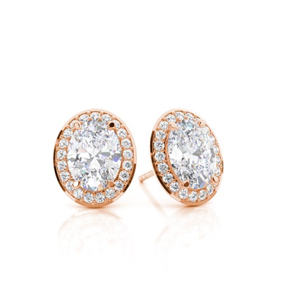 Prong Setting Round Moissanite Halo Stud Earring