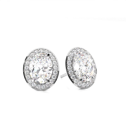 Oval Diamond Earrings