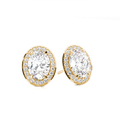 Oval Diamond Earrings
