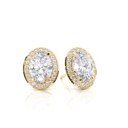 Prong Setting Round Moissanite Halo Stud Earring