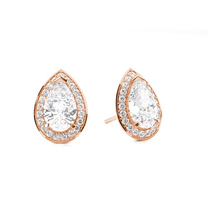 Pear Rose Gold Women's Diamond Earrings Diamond