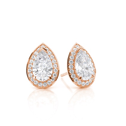 Prong Setting Round Moissanite Halo Stud Earring