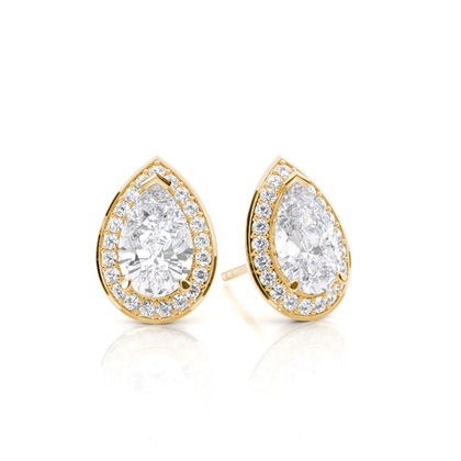 Prong Setting Round Moissanite Halo Stud Earring