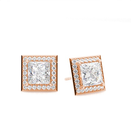 Princess Cut Diamond Earrings 