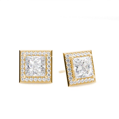 Princess Cut Diamond Earrings 