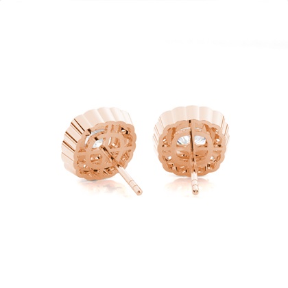 White Gold Round Diamond Halo Earrings
