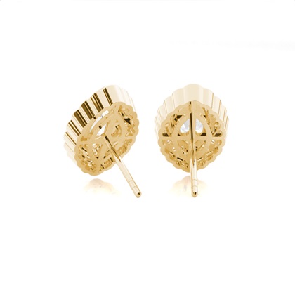 White Gold Round Diamond Halo Earrings