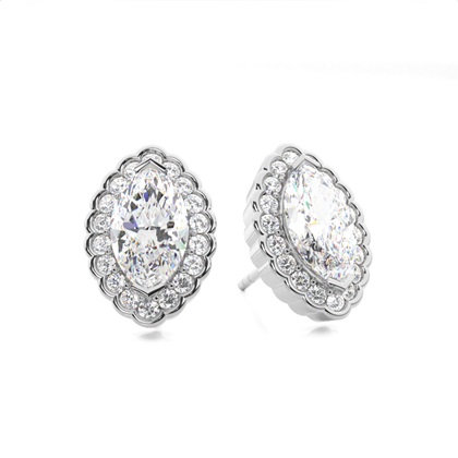 Marquise Cut Diamond Earrings 