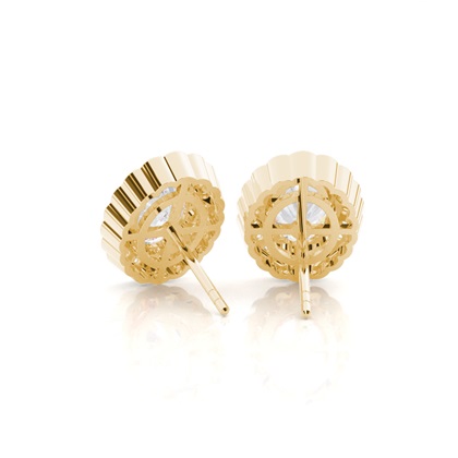 Prong Setting Round Moissanite Halo Stud Earring
