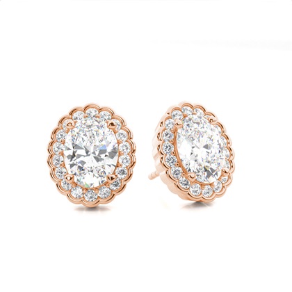 Oval Diamond Earrings