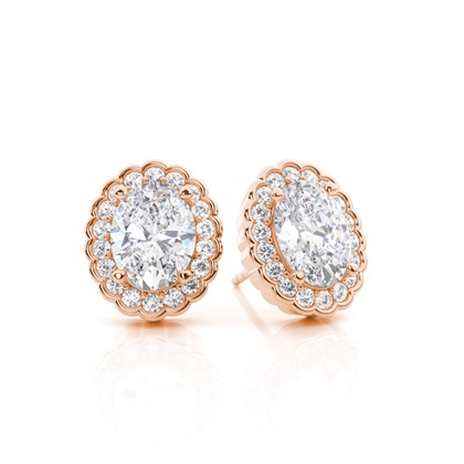 Oval Diamond Earrings