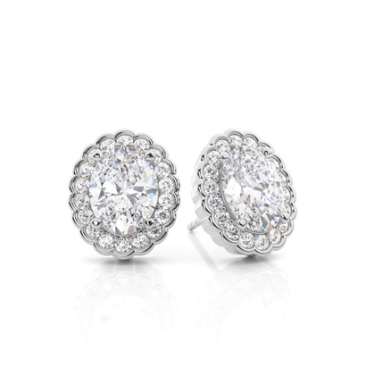 Oval Diamond Earrings