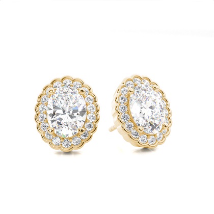Oval Diamond Earrings