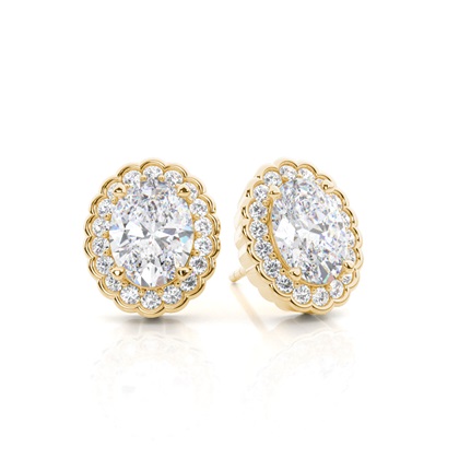 Oval Diamond Earrings