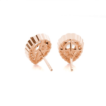 White Gold Round Diamond Halo Earrings