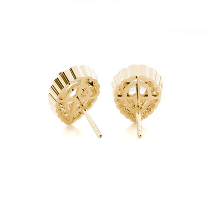 White Gold Round Diamond Halo Earrings