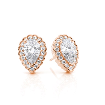 Prong Setting Round Moissanite Halo Stud Earring
