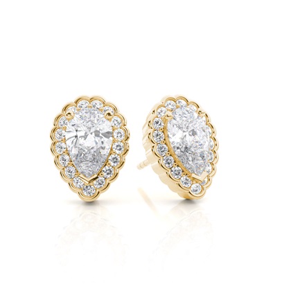 Prong Setting Round Moissanite Halo Stud Earring