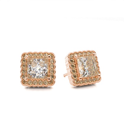 Princess Cut Diamond Earrings 