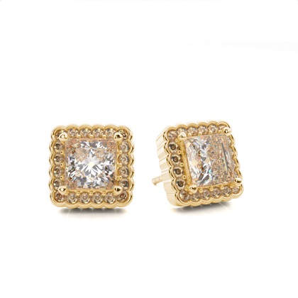 Princess Cut Diamond Earrings 