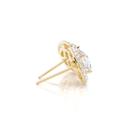 Yellow Gold Moissanite Earrings