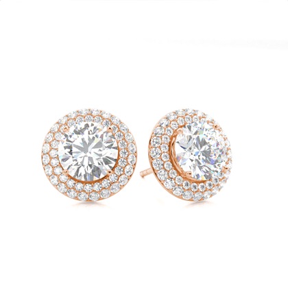 Rose Gold Women's Diamond Earrings Diamond