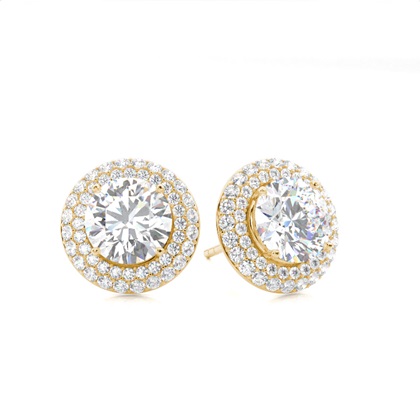 Yellow Gold Women's Diamond Earrings Diamond