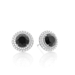 Multi schwarze Diamant Ohrstecker in einer Krappenfassung