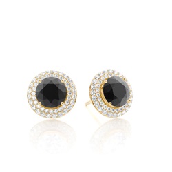 Multi schwarze Diamant Ohrstecker in einer Krappenfassung