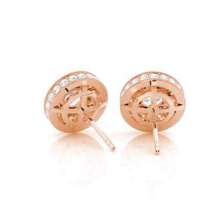 Prong Setting Round Moissanite Halo Stud Earring