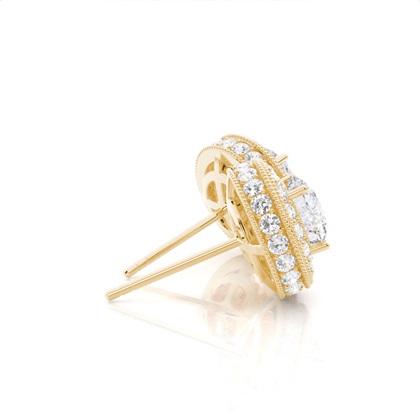 Yellow Gold Moissanite Earrings