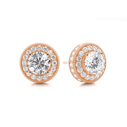 Rose Gold Women's Diamond Earrings Diamond
