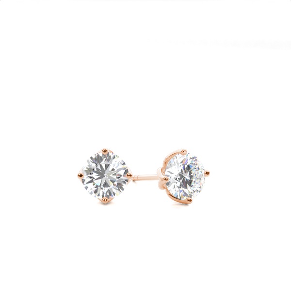 White Gold Round Diamond Stud Earrings