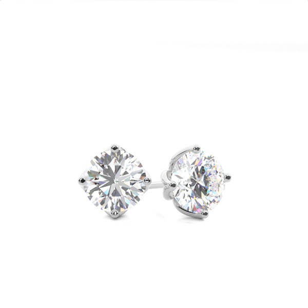 White Gold Round Diamond Stud Earrings