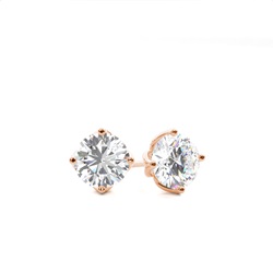 White Gold Round Diamond Stud Earrings