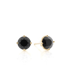 Schwarze Diamant Ohrstecker in einer Zargenfassung