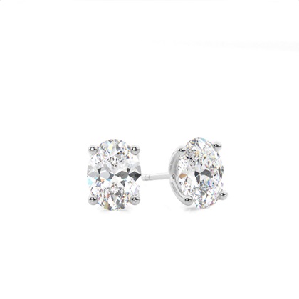 Oval Diamond Earrings