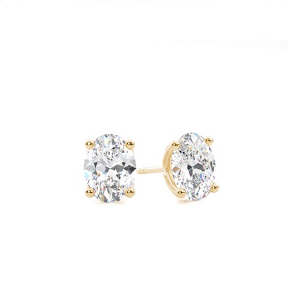 Oval Diamond Earrings