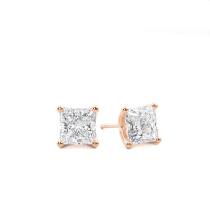 Princess Cut Diamond Earrings 
