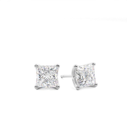 Princess Cut Diamond Earrings 
