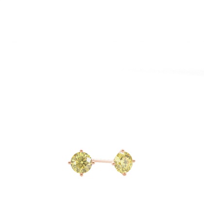 4 Prong Yellow Diamond Stud Earring