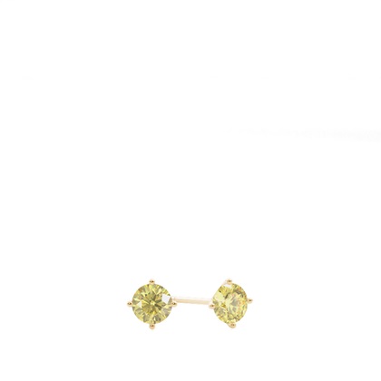 4 Prong Yellow Diamond Stud Earring